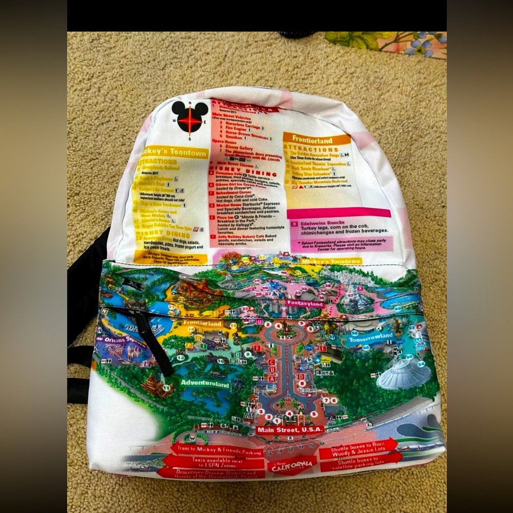 NWOT Disney World Map Backpack